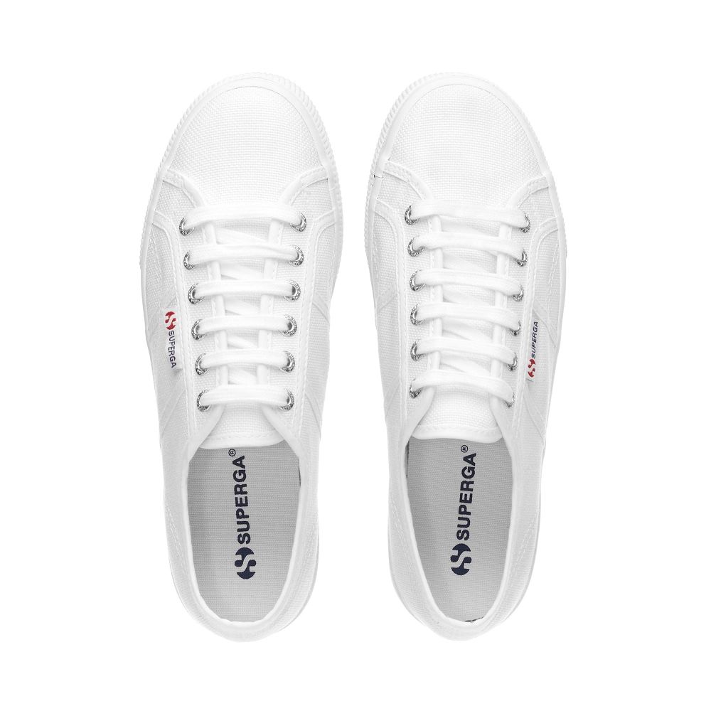 Superga 2790 Platform White Platform Sneakers - Women's USA | US8070862